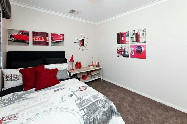Gorgeous interior design ideas in Red-Black-White