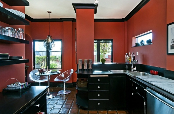 Gorgeous Interior Design Ideas In Red Black White Interior