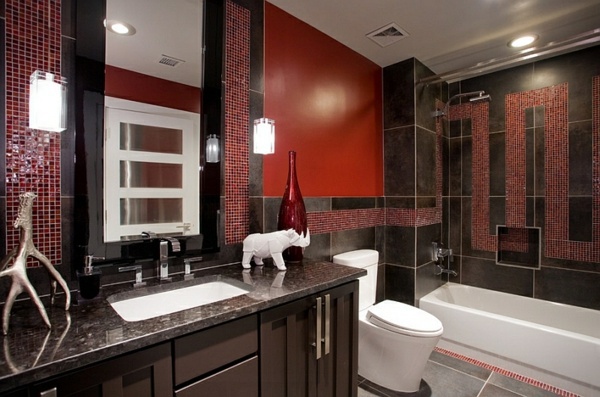 Gorgeous interior design ideas in Red-Black-White