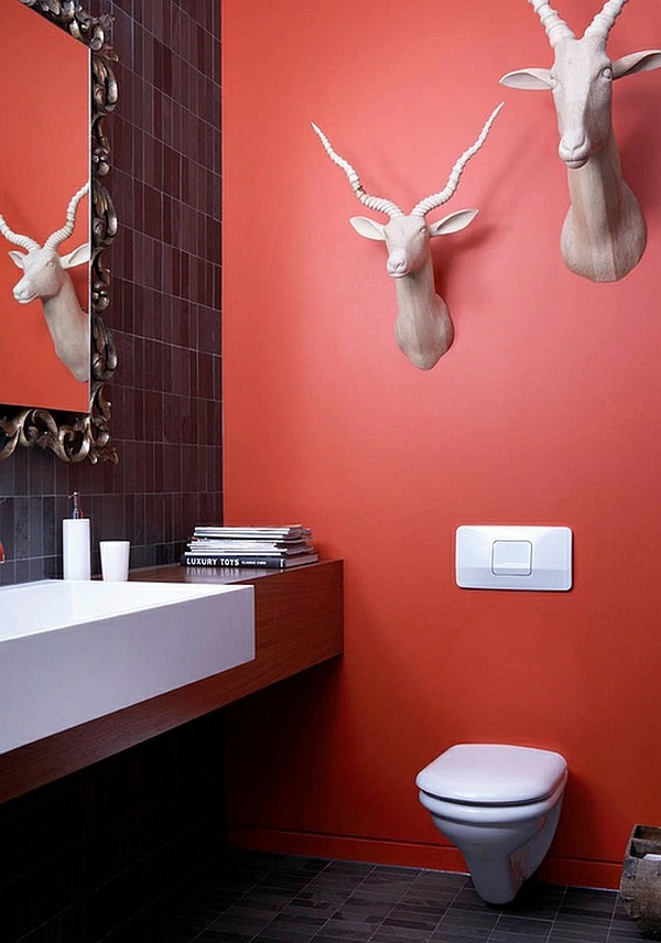 Gorgeous interior design ideas in Red-Black-White