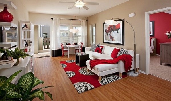 Gorgeous Interior Design Ideas In Red Black White Interior