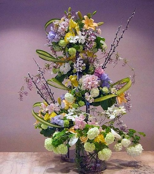 Easter decoration with spring flowers Easter decoration with spring flowers