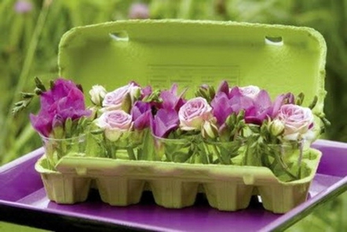 Easter decoration with spring flowers Easter decoration with spring flowers