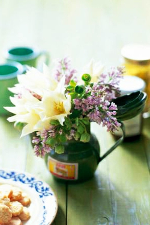 Easter decoration with spring flowers Easter decoration with spring flowers
