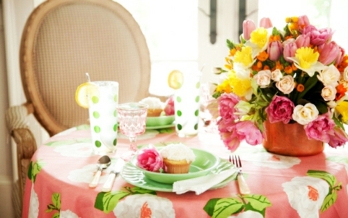 Easter decoration with spring flowers Easter decoration with spring flowers