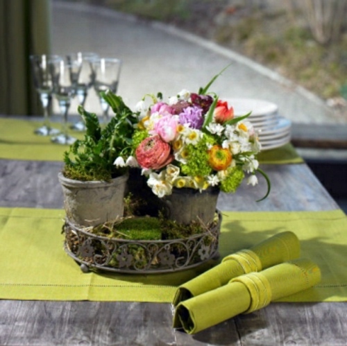Easter decoration with spring flowers Easter decoration with spring flowers