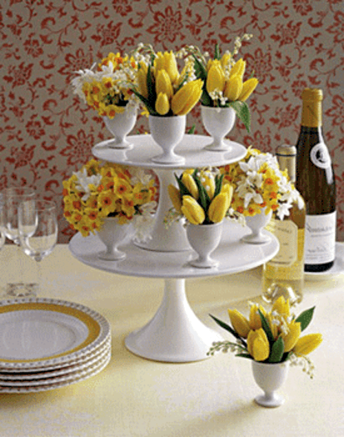 Easter decoration with spring flowers Easter decoration with spring flowers