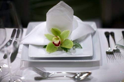 Elegant table decoration with orchid - tender and decoration: