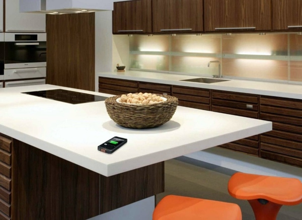 Noble Corian counter - charge the ingenious solution your smartphone wirelessly