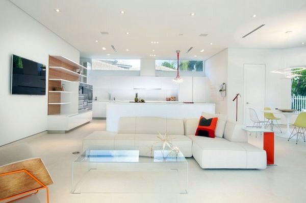 Coffee table made of acrylic glass complements any living room furniture