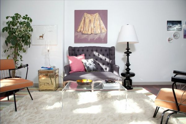 Coffee table made of acrylic glass complements any living room furniture