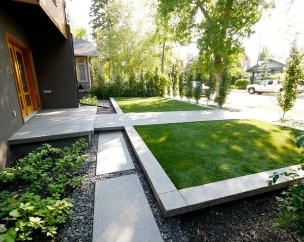 How can one create his front garden design modern