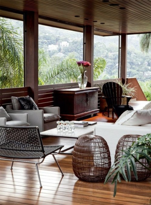 Wooden veranda with glass walls - gorgeous summer moments