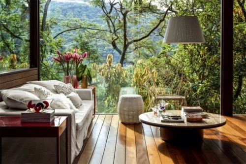 Wooden veranda with glass walls - gorgeous summer moments