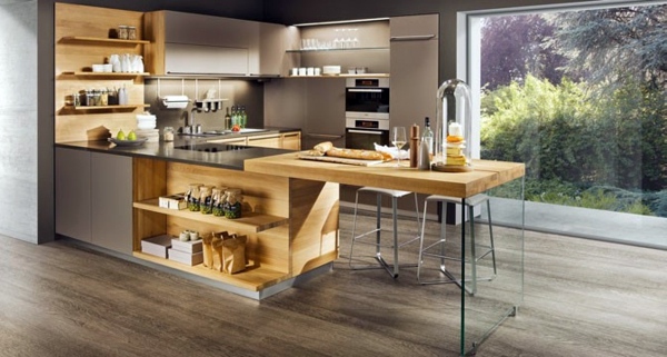 Modern colors in the modern kitchen - yellow, blue, beige