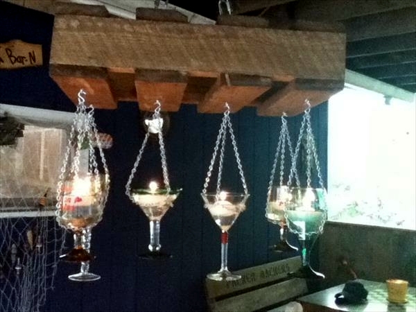 DIY Chandelier from Euro pallets brighten your home DIY Chandelier from Euro pallets brighten your home