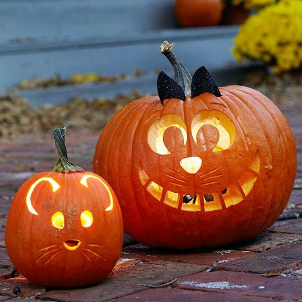 Halloween pumpkin Schnitzvorlagen - 20 thematic decoration ideas