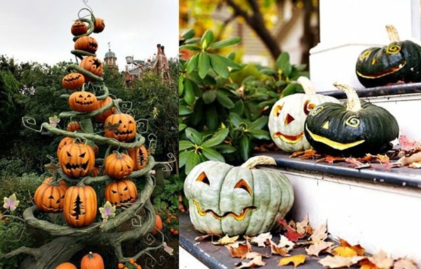Halloween pumpkin Schnitzvorlagen - 20 thematic decoration ideas
