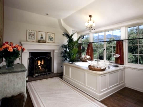 Bathroom designs with built-in fireplaces Bathroom designs with built-in fireplaces