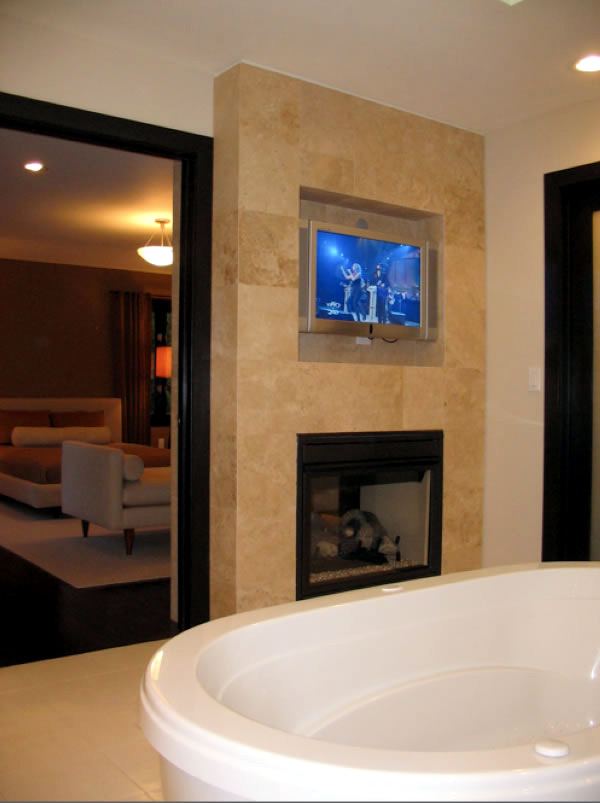 Bathroom designs with built-in fireplaces Bathroom designs with built-in fireplaces