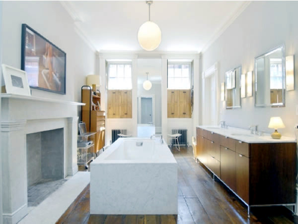 Bathroom designs with built-in fireplaces Bathroom designs with built-in fireplaces