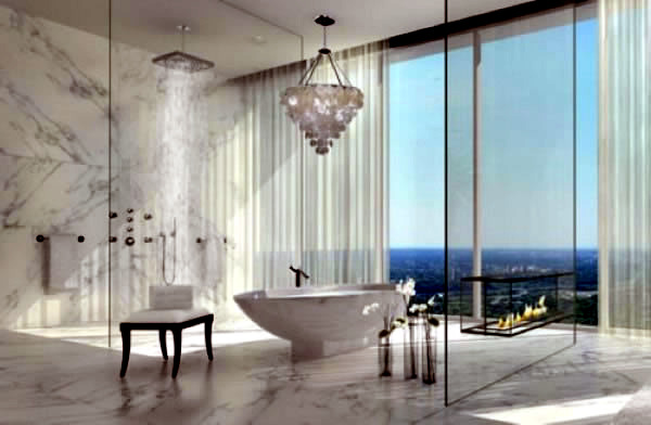Bathroom designs with built-in fireplaces Bathroom designs with built-in fireplaces