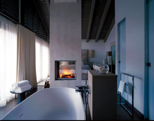 Bathroom designs with built-in fireplaces Bathroom designs with built-in fireplaces