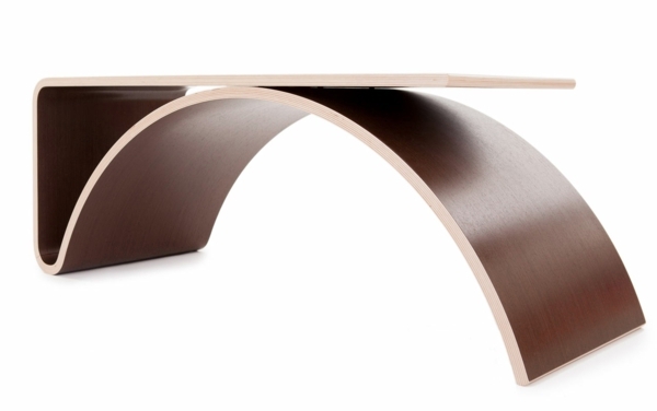 Minimalist Wood Coffee table - Kaari table by the Finnish designer Johani Horelli