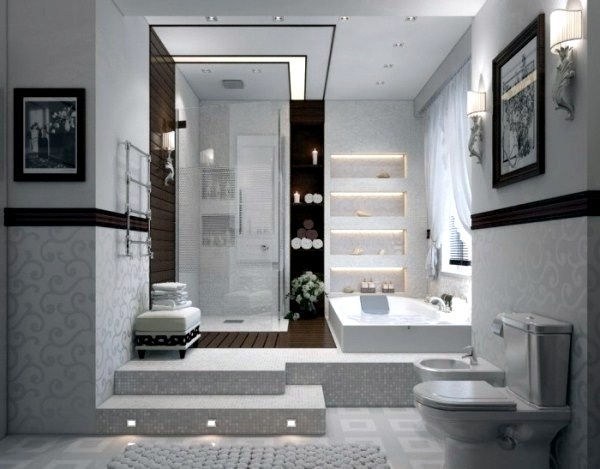 The modern bathroom with spa The modern bathroom with spa