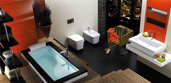 The modern bathroom with spa The modern bathroom with spa