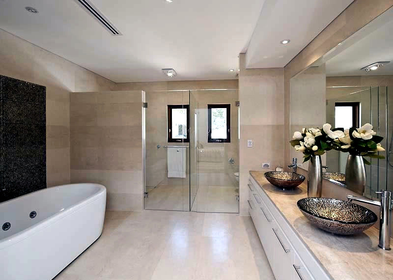 The modern bathroom with spa The modern bathroom with spa