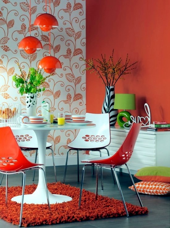 The color orange for your dining room