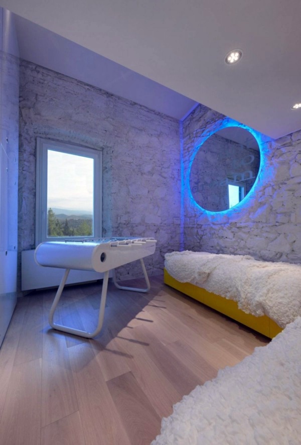 Futuristic residence with rustic charm and ingenious design