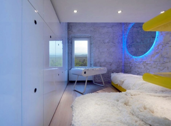 Futuristic residence with rustic charm and ingenious design