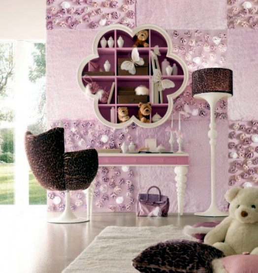 Color combination in the girls room: With Pink and Brown Setup