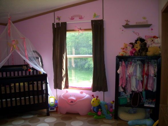 Color combination in the girls room: With Pink and Brown Setup