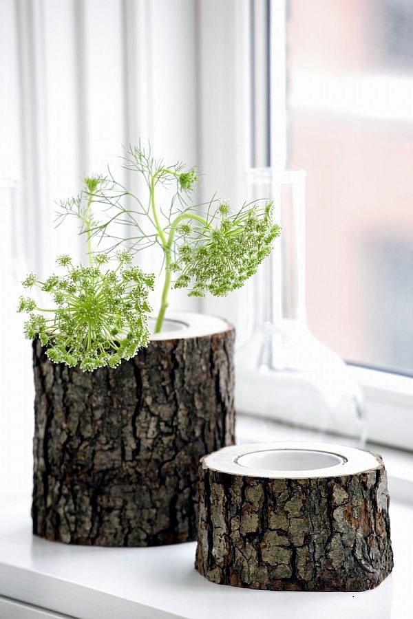 Recycled stump use in interior design and decoration - Creative ideas inspired by nature