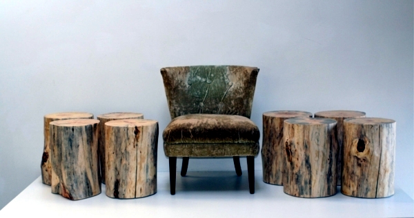 Recycled stump use in interior design and decoration - Creative ideas inspired by nature