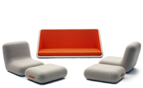 Möbel - Orange Designer Sofa by Matali Crasset - modern style from France