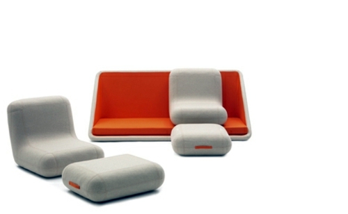 Sofas - Orange Designer Sofa by Matali Crasset - modern style from France