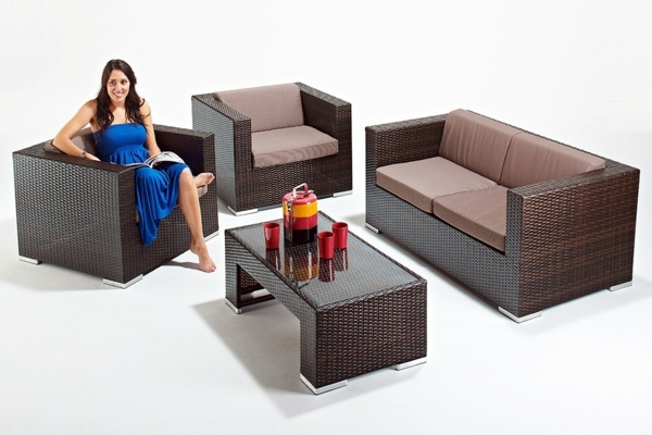 45 Outdoor rattan furniture - modern garden furniture set and lounge chair