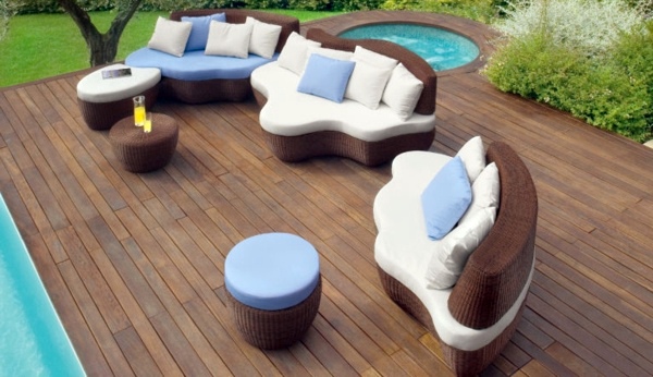 45 Outdoor rattan furniture - modern garden furniture set and lounge chair