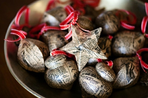 DIY decoration from newspaper