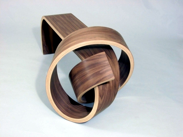 Art - Cool designer furniture from wood tie a knot in style