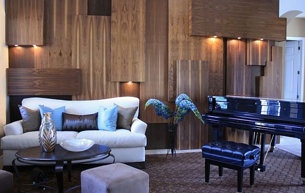 Make wall covering made of wood itself - beautiful wall design ideas