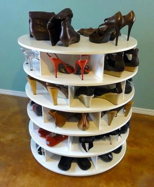A DIY shoe rack may seem interesting and chic