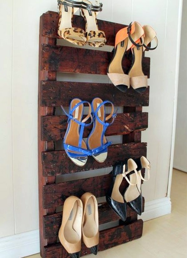 A DIY shoe rack may seem interesting and chic