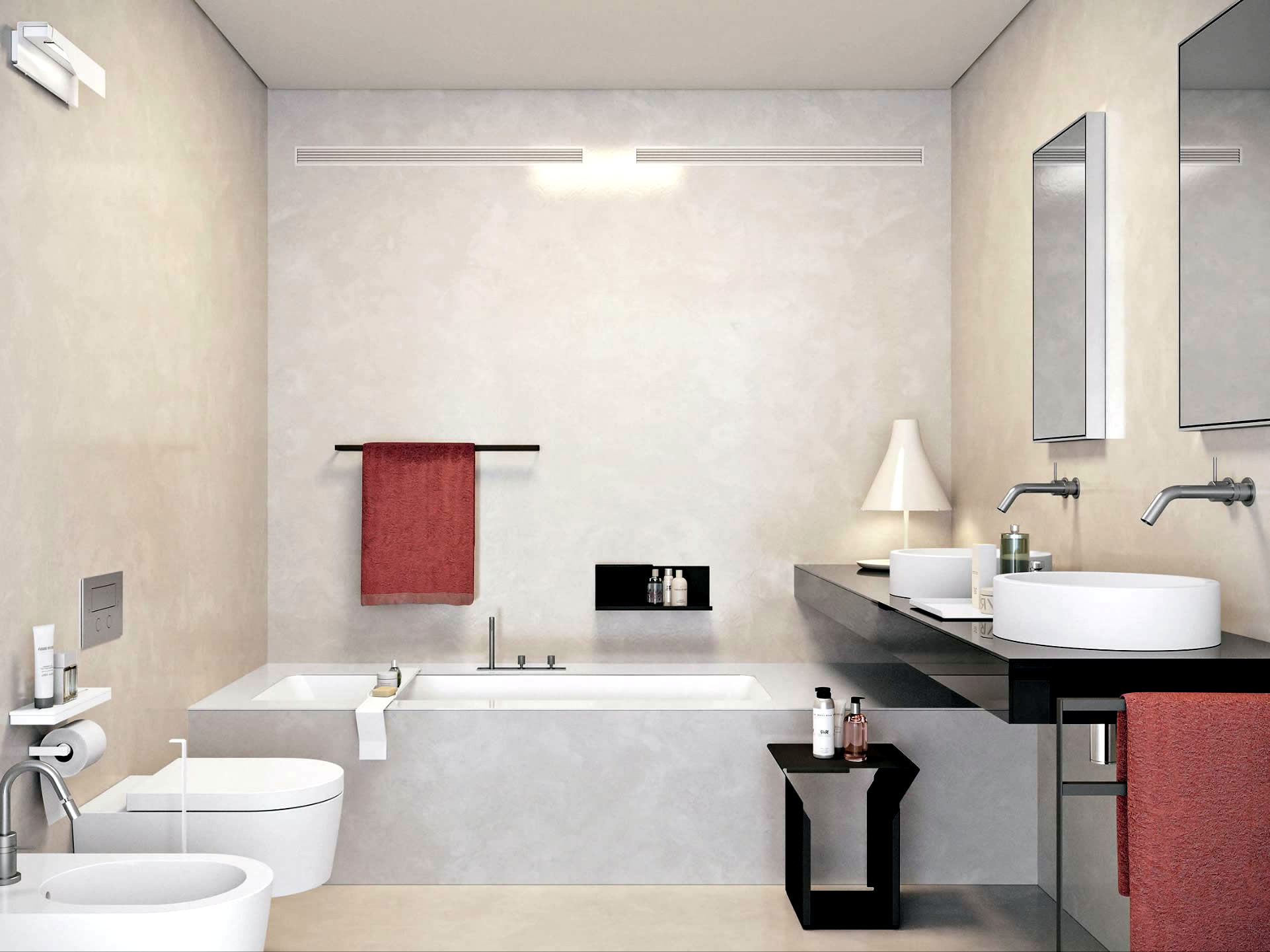 Modern Built-in bath tub with space saving design