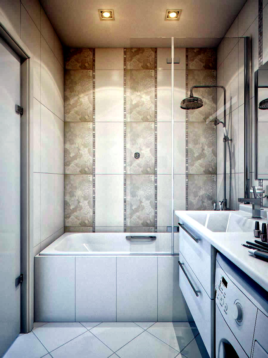 Modern Builtin bath tub with space saving design Avso