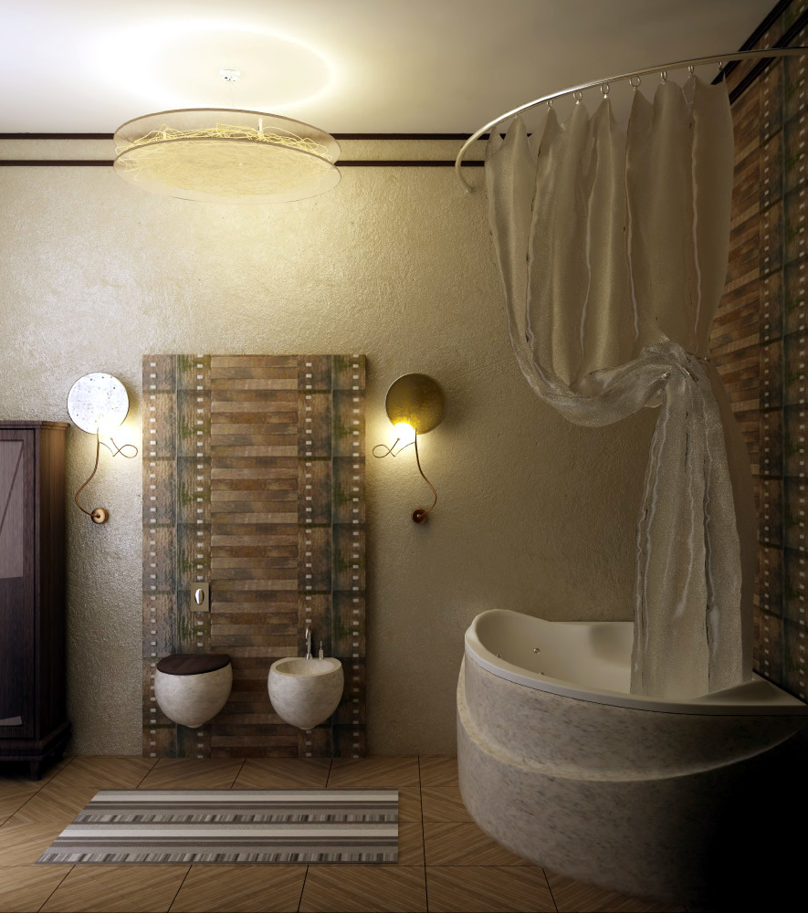 Modern Built-in bath tub with space saving design Modern Built-in bath tub with space saving design